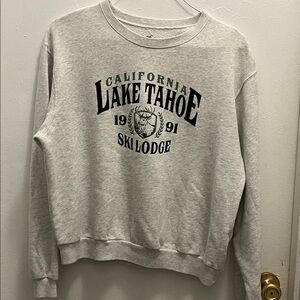 Hollister Gray Lake Tahoe Graphic Sweatshirt